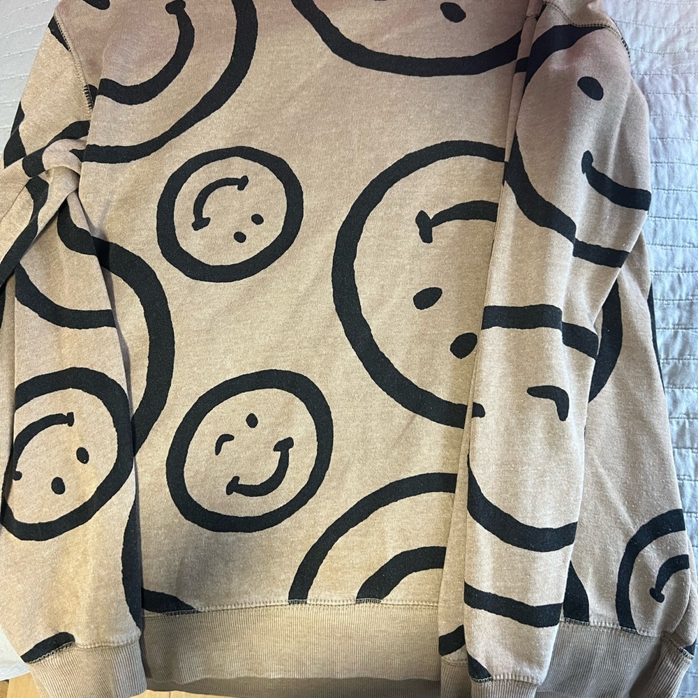 Vintage Havana Tan Smiley Face Sweatshirt, M, like new